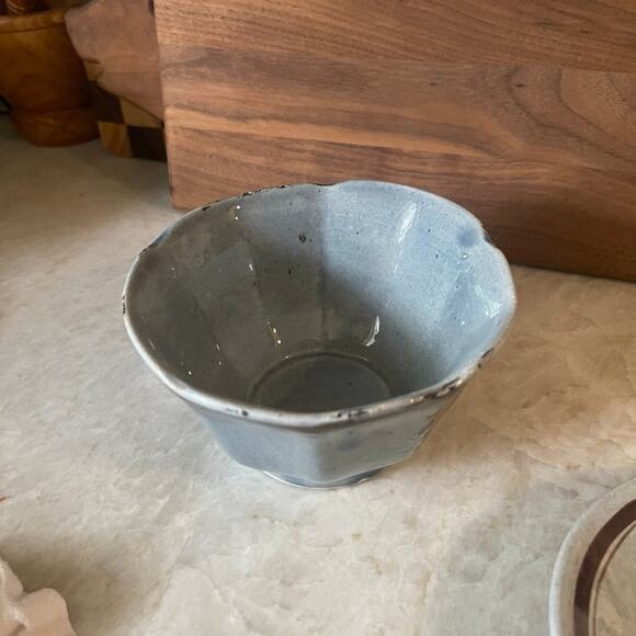 Tonala Mexico small pottery platter and bowl - Picture 9 of 12